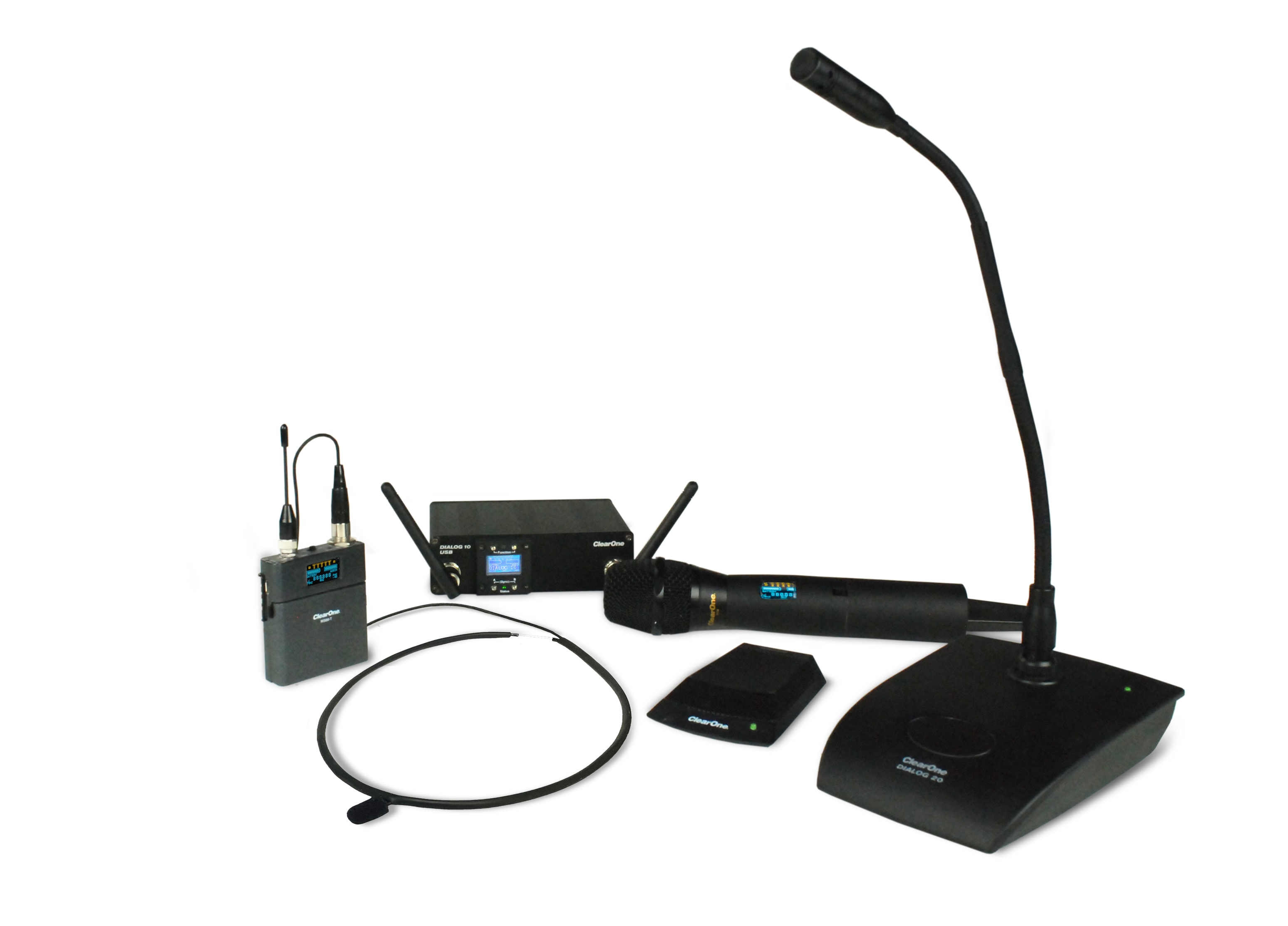 DIALOG 10 Wireless Microphone System Components